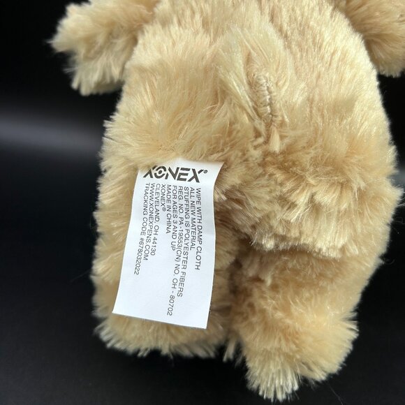 Xenox Smiling Teddy Bear Wearing a Bow Stuffed Animal Plush Toy Beige - Picture 8 of 11